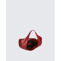 Velká jedinečná tmavě červená kožená kabelka přes rameno Feris