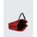 Velká praktická tmavě červená kožená kabelka přes rameno Helene