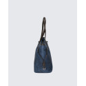 Velká praktická tmavě modrá kožená kabelka přes rameno Helene Three