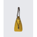 Velká praktická sytě žlutá kožená kabelka přes rameno Helene Three