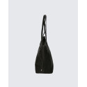 Velká praktická černá kožená kabelka přes rameno Helene Three