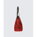 Velká praktická tmavě červená kožená kabelka přes rameno Helene Three