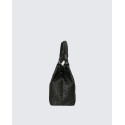 Stylová atraktivní černá kožená kabelka přes rameno Madeleine