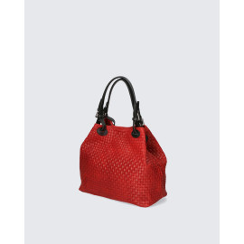 Stylová atraktivní sytě červená kožená kabelka přes rameno Madeleine
