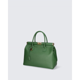 Stylová luxusní sytě zelená kožená kabelka do ruky Aliste