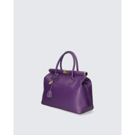 Stylová luxusní fialová kožená kabelka do ruky Aliste
