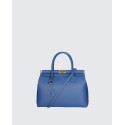 Stylová luxusní sytě modrá kožená kabelka do ruky Aliste