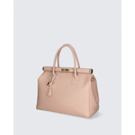 Stylová luxusní světle růžová kožená kabelka do ruky Aliste
