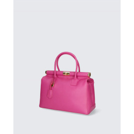 Stylová luxusní růžová kožená kabelka do ruky Aliste
