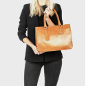 Luxusní stylová tmavě hnědá kožená kabelka do ruky Donna