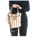 Menší designová hnědá taupe kožená kabelka do ruky Marci