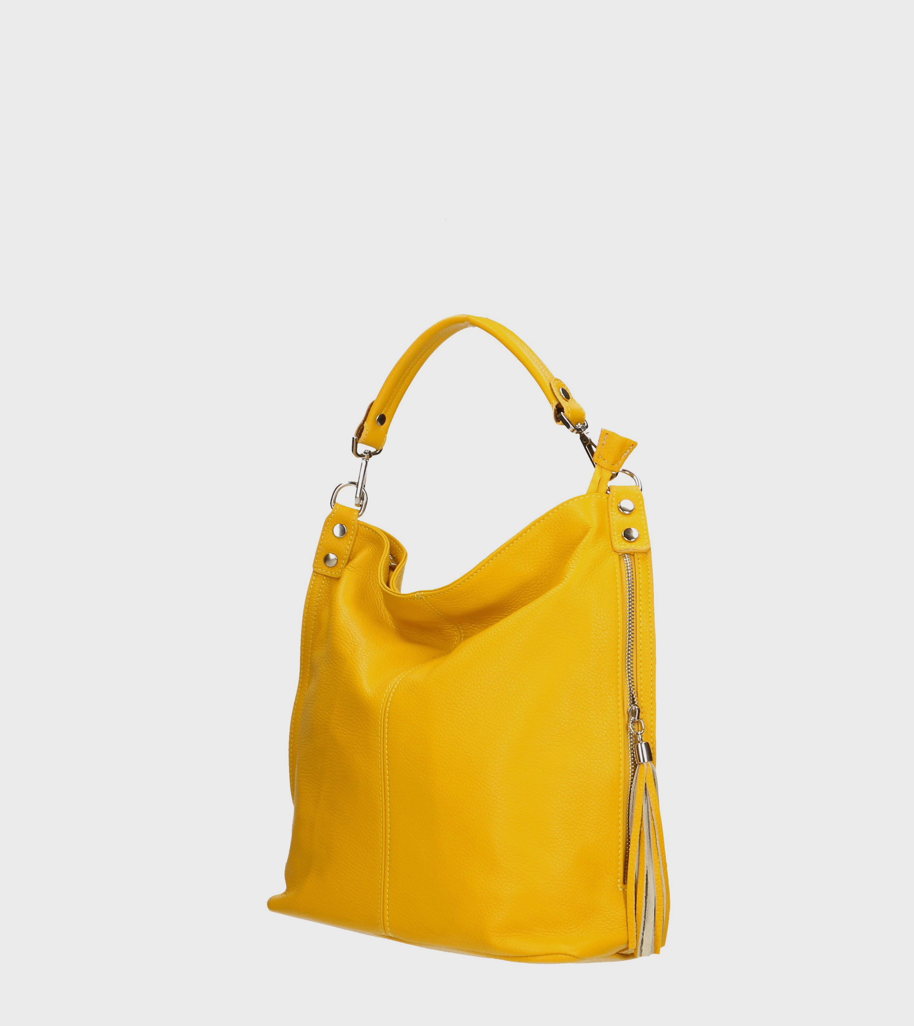 Větší luxusní sytě žlutá kožená kabelka přes rameno Denice Two