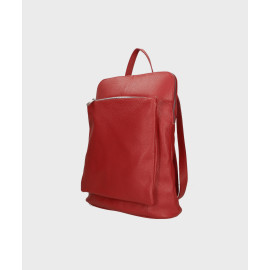 Větší moderní tmavě červená kožená kabelka a batoh 2v1 Aveline 