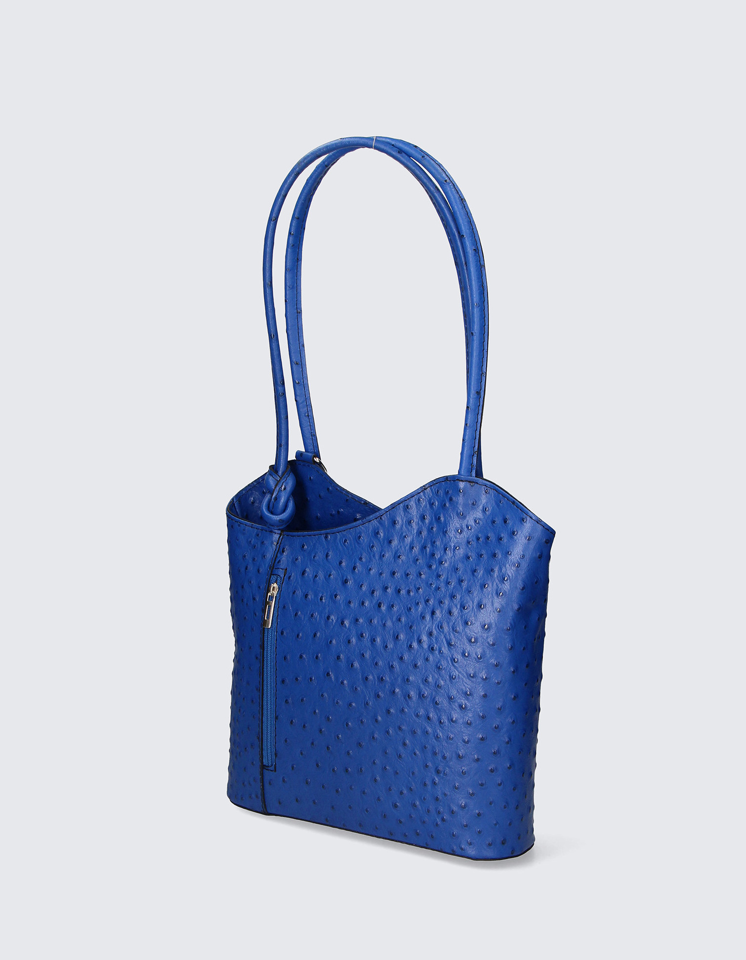 Stylová designová sytě modrá kožená kabelka přes rameno Royal