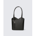 Stylová designová černá kožená kabelka přes rameno Royal