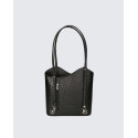 Stylová designová černá kožená kabelka přes rameno Royal