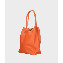 Velká designová tmavě oranžová kožená shopper kabelka přes rameno Melani Two Summer