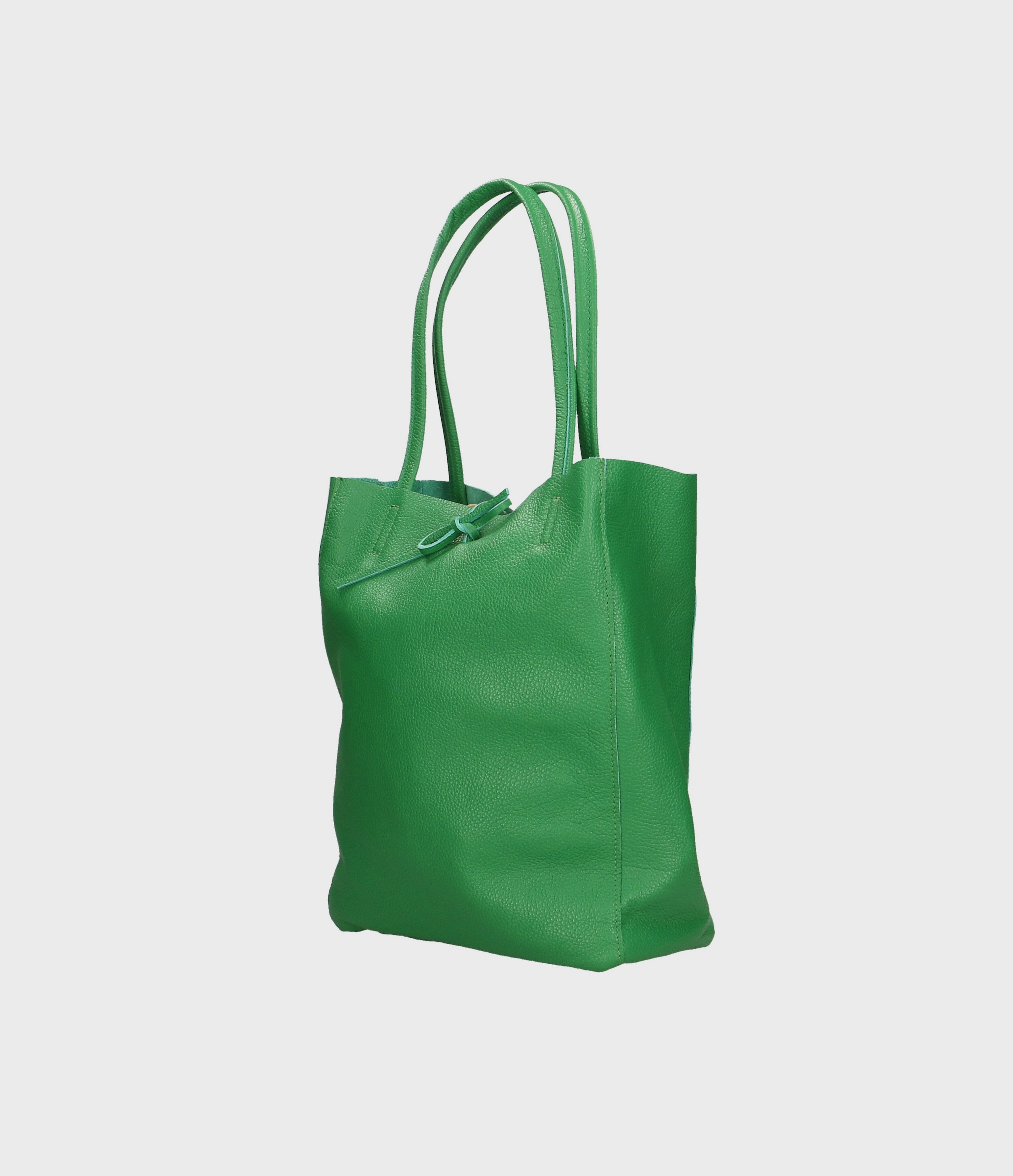 Velká designová sytě zelená kožená shopper kabelka přes rameno Melani Two Summer