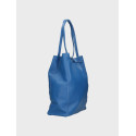 Velká designová sytě modrá kožená shopper kabelka přes rameno Melani Two Summer