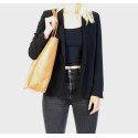 Velká designová sytě modrá kožená shopper kabelka přes rameno Melani Two Summer