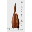 Velká moderní hnědá  kožená shopper kabelka přes rameno Melani Two Winter