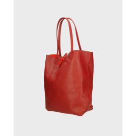 Velká moderní tmavě červená kožená shopper kabelka přes rameno Melani Two Winter
