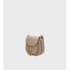 Větší luxusní růžová kožená crossbody kabelka Bella