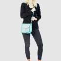 Větší luxusní hnědá camel kožená crossbody kabelka Bella