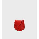 Větší luxusní sytě červená kožená crossbody kabelka Bella