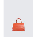 Malá designová tmavě oranžová kožená kabelka do ruky Laura