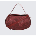 Menší stylová tmavě červená kožená kabelka do ruky Janesi