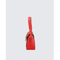 Menší jedinečná sytě červená kožená kabelka přes rameno Agnes
