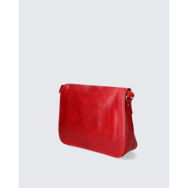 Unisex velká volnočasová tmavě červená kožená taška Marco
