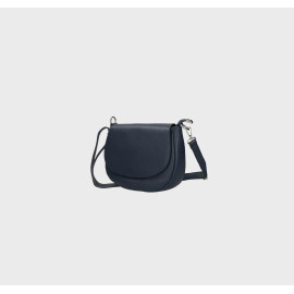 Větší praktická tmavě modrá kožená crossbody kabelka Lexie