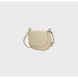Větší praktická béžová kožená crossbody kabelka Lexie