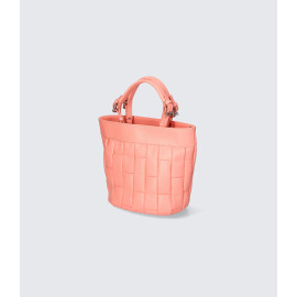 Menší moderní světle růžová kožená kabelka přes rameno Silvia Little