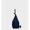 Větší luxusní tmavě modrá kožená kabelka přes rameno Denice Two