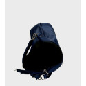 Větší luxusní tmavě modrá kožená kabelka přes rameno Denice Two
