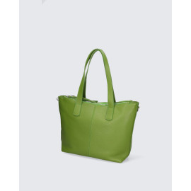 Větší designová zelená  kožená kabelka přes rameno Salena