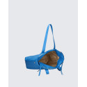 Větší designová sytě modrá kožená kabelka přes rameno Salena