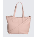 Větší designová růžová kožená kabelka přes rameno Salena