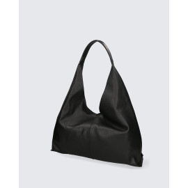 Velká designová černá kožená kabelka přes rameno Oline