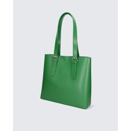 Velká praktická zelená  kožená kabelka přes rameno Dixi