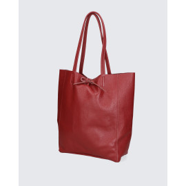 Velká moderní tmavě červená kožená shopper kabelka přes rameno Melani Two Winter
