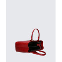 Větší luxusní tmavě červená kožená kabelka do ruky Nathalie Two