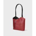 Stylová designová červená s černou kožená kabelka přes rameno Royal