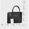 Luxusní stylová černá kožená kabelka do ruky Donna Two