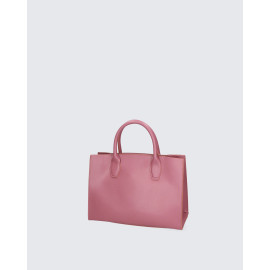 Luxusní stylová růžová kožená kabelka do ruky Donna Two