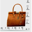 Větší luxusní béžová kožená kabelka do ruky Aliste Croco