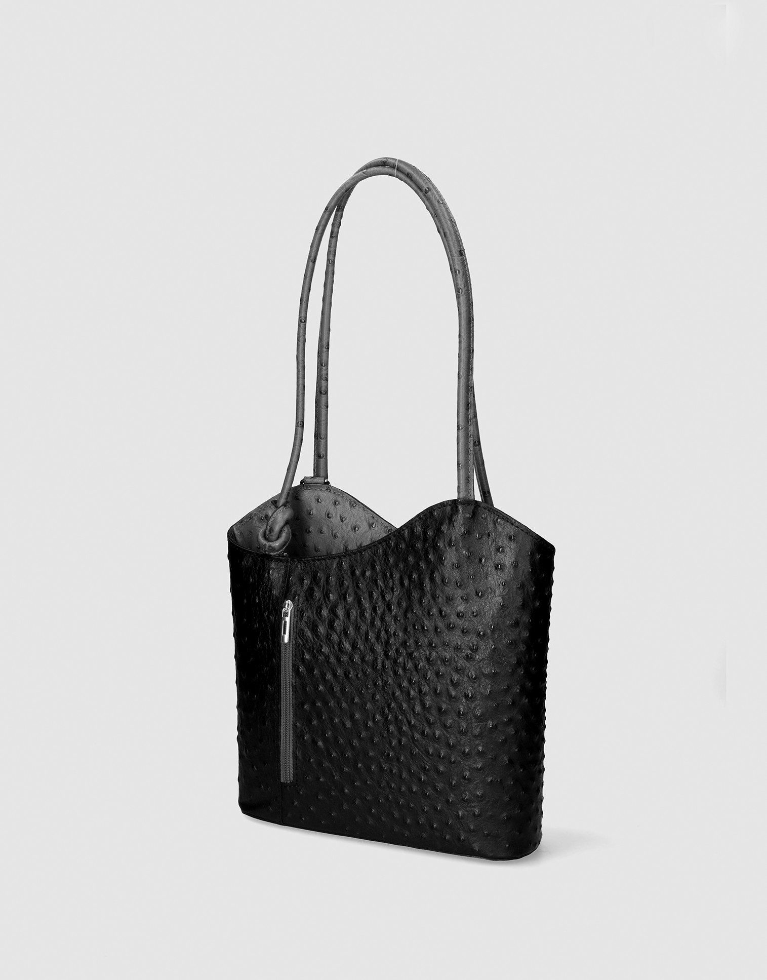 Stylová designová černá s šedou kožená kabelka přes rameno Royal